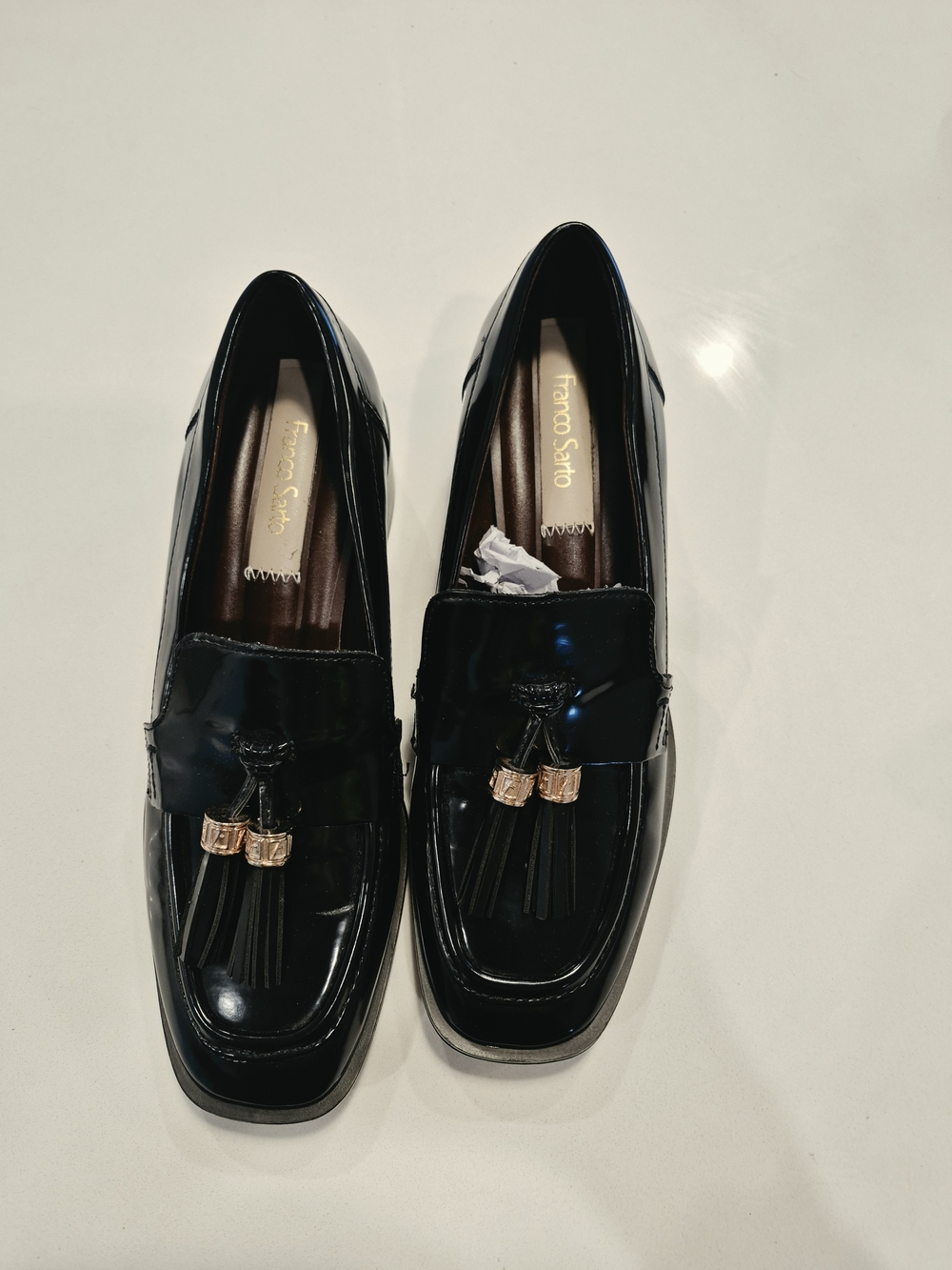Franco Sarto Men’s Black Tassel Loafers Size 6